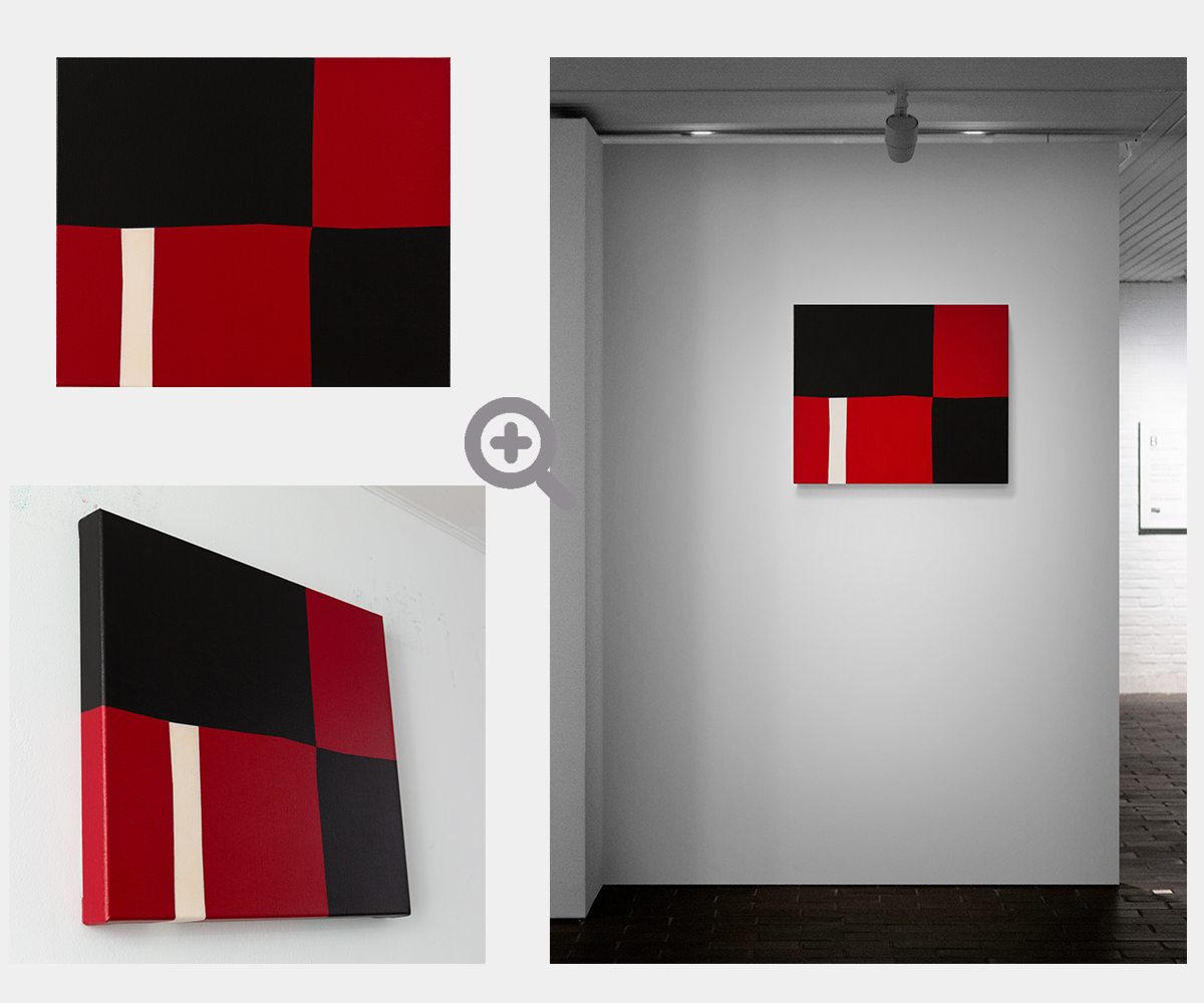 Gemaelde: rot und schwarz, Farbfeld minimalistisch KH#292